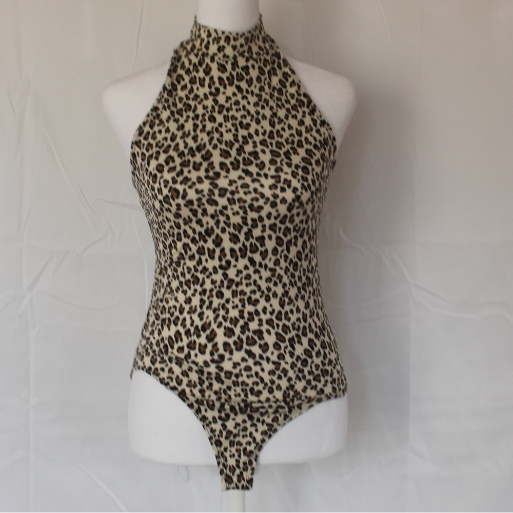 GAZE Cheetah Turtle Neck Body Suit